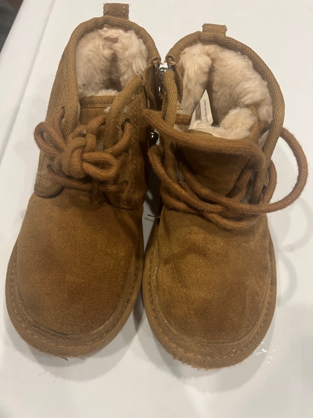 UGG Kids Chestnut Suede Shearling Ankle Boots